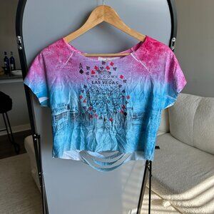 Enlen Women's Tie-Dye Crop Top Size L – Vibrant Sleeveless Boho Tank